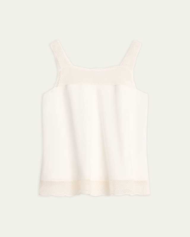 x Atelier Jolie Scalloped Fishnet Sleeveless Blouse